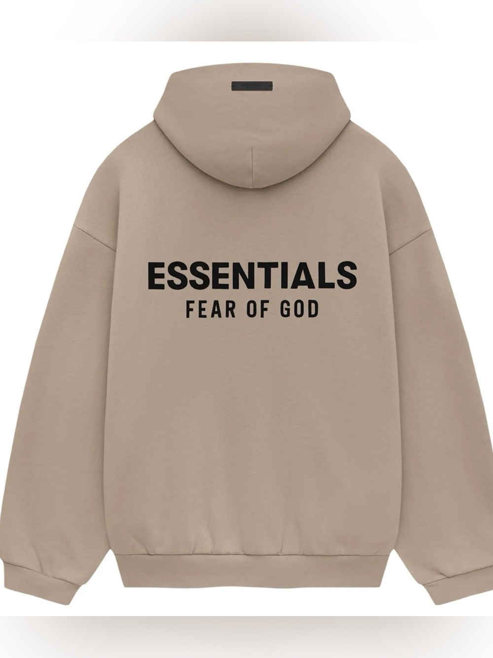 Fear of God Essentials Hoodie in Dessert Sand  with Black Logo xs